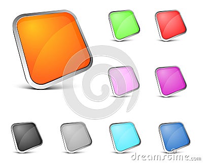 Vector glossy buttons Vector Illustration