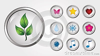 Vector glossy buttons Vector Illustration