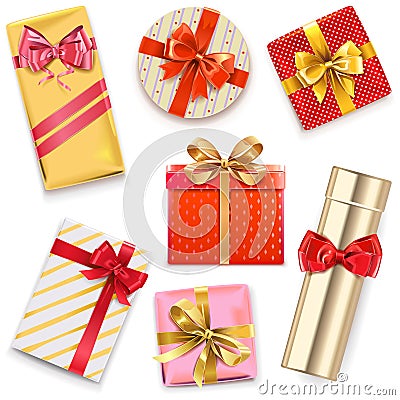 Vector Glossy Gift Boxes Vector Illustration
