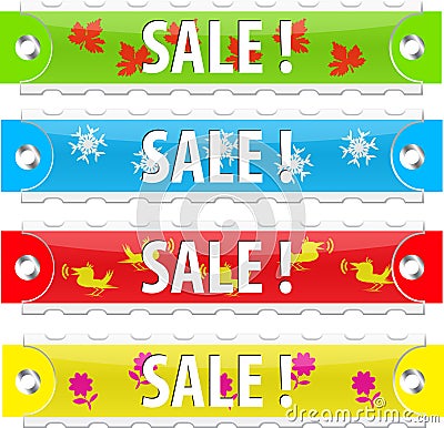 Vector glossy sale tag buttons. Vector Illustration