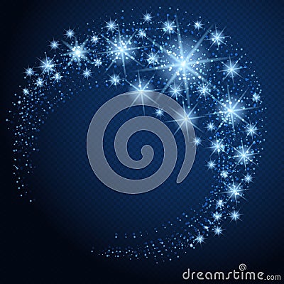 Vector glowing circle with stars Vector Illustration