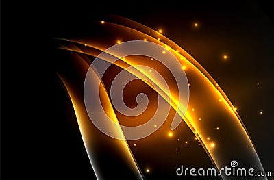 Vector glowing wave, smoke Vector Illustration