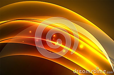 Vector glowing wave, smoke Vector Illustration