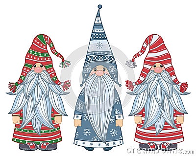 Vector gnomes cartoons isolated. Vector Illustration