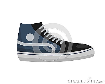 Vector go for walk illustration pair of vintage sneakers activity shoelace boot clothing training Vector Illustration