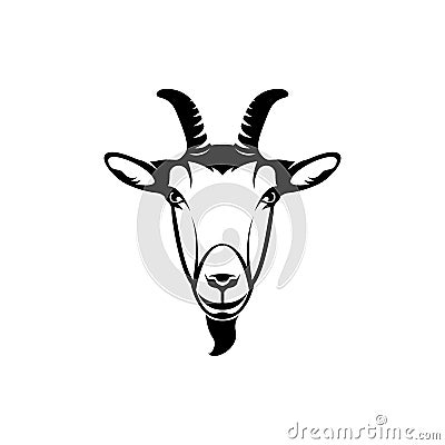 Vector goat head, face for retro hipster logos, emblems, badges, labels template and t-shirt vintage design element. Isolated on Vector Illustration