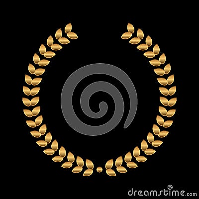 Vector gold award wreaths, laurel on black background. Vector Vector Illustration