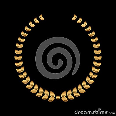 Vector gold award wreaths, laurel on black background. Vector Vector Illustration