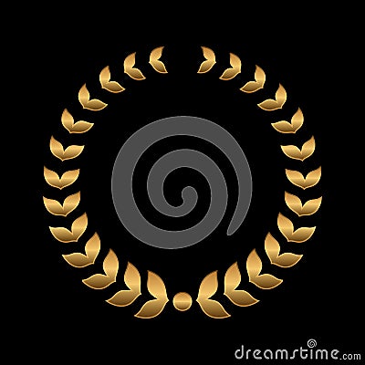 Vector gold award wreaths, laurel on black background. Vector Vector Illustration
