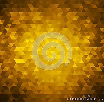 Vector Gold bright background with triangle shapes Vector Illustration