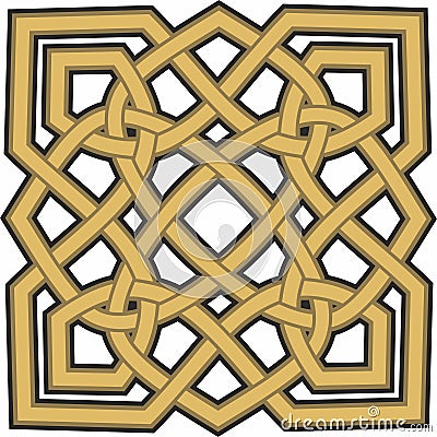 Vector gold celtic knot. Ornament of ancient European peoples. Vector Illustration