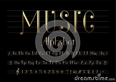 Music font Vector Illustration