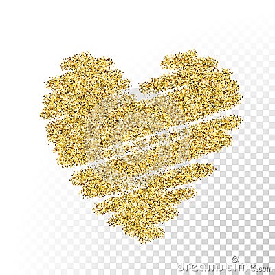 Vector gold glitter particles heart Vector Illustration