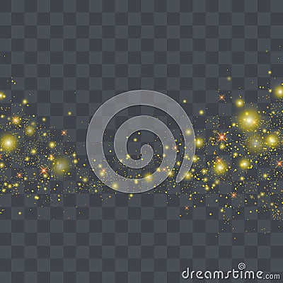 Vector gold glitter wave abstract illustration. Gold star dust Vector Illustration