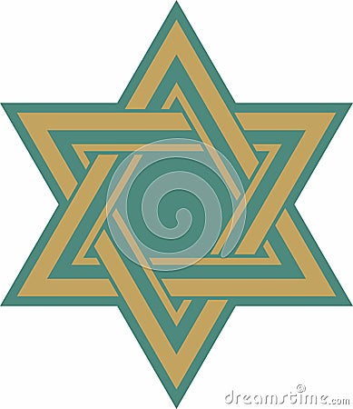 Vector gold and green jewish national ornament. Vector Illustration