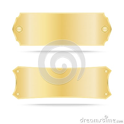 Vector Gold label metal or Metallic gold name plate Vector Illustration