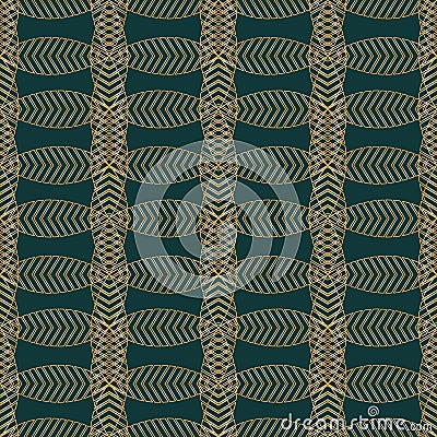 Vector gold ovals art deco dark seamless pattern Vector Illustration