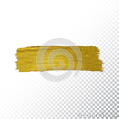 Vector gold paint smear stroke stain Vector Illustration