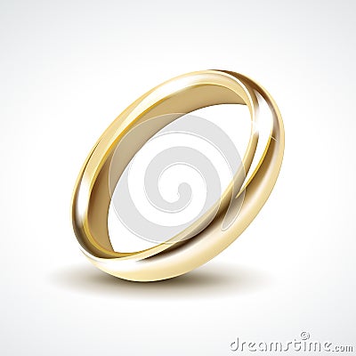 Vector Gold Wedding Ring Isolated Vector Illustration