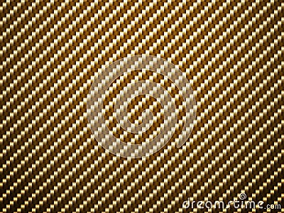 Vector golden carbon fiber volume background. Abstract decoration cloth material wallpaper with shadow for car tuning Vector Illustration