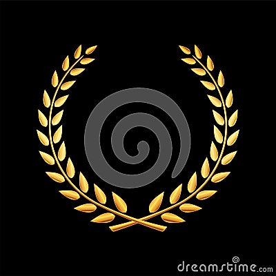 Vector golden laurel wreath icon Vector Illustration