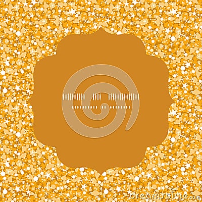 Vector golden shiny glitter texture circle frame Vector Illustration