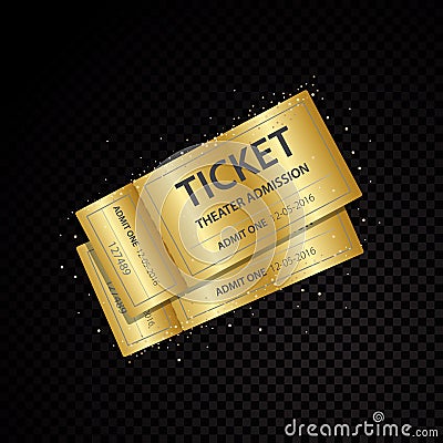 Vector golden tickets and coupons templates Vector Illustration