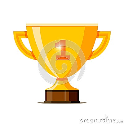 Vector golden trophy icon Vector Illustration