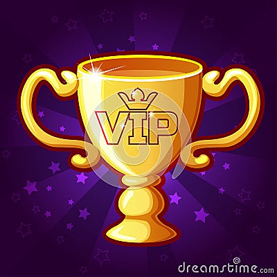 Vector Golden VIP Trophy Cup Vector Illustration