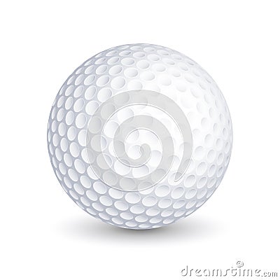 Vector golf ball on white background Vector Illustration