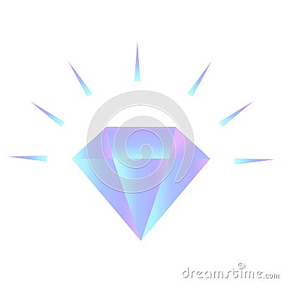 Vector gradient shining diamond logo on the white background Vector Illustration