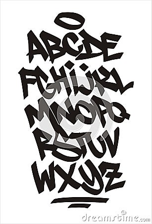 Vector Graffiti Font. Handwritten Alphabet Stock Vector - Image: 58893355