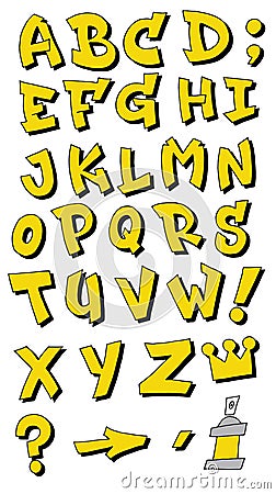 Vector graffiti fonts letters alphabet for design logos Vector Illustration