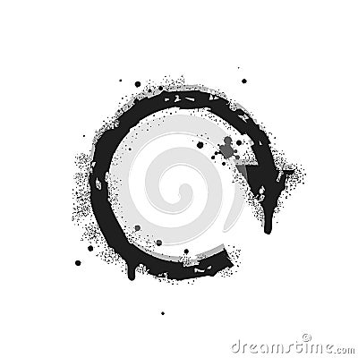 Vector graffiti Refresh ink arrow icon sprayed with leak in black over white. Reload and replay symbol. Design street Vector Illustration