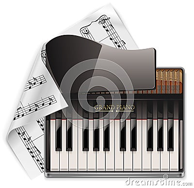 Vector grand piano XXL icon Vector Illustration