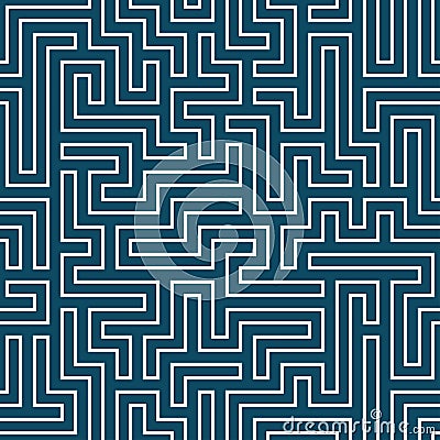 Vector graphic abstract geometry maze pattern. blue seamless geometric background Vector Illustration