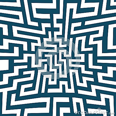 Vector graphic abstract geometry maze pattern. blue seamless geometric background Vector Illustration