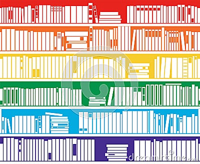 Vector graphic background of books on bookshelf Vector Illustration