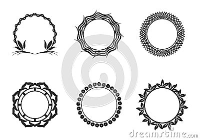 Vector graphic circle frames. Wreaths for design, logo template Vector Illustration