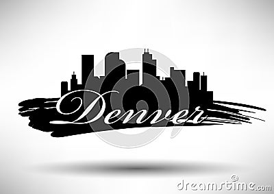 Vector Graphic Design of Denver City Skyline Vector Illustration