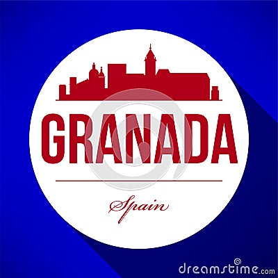 Vector Graphic Design of Granada City Skyline Stock Photo