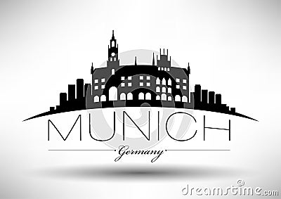 Vector Graphic Design of Munich City Skyline Vector Illustration