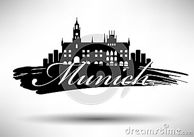 Vector Graphic Design of Munich City Skyline Vector Illustration