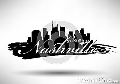 Vector Graphic Design of Nashville City Skyline Vector Illustration