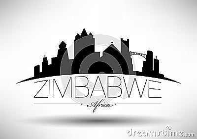 Vector Graphic Design of Zimbabwe City Skyline Stock Photo