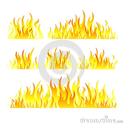 Vector graphic flames illustration on white Vector Illustration