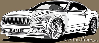 Ford Mustang Custom vector graphic Stock Photo