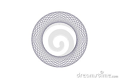 Vector graphic of Guilloche pattern on white background. Rosette line elements for money design. Simple mandala design. Good for Vector Illustration