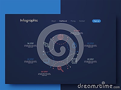 Vector graphic infographics. Template for creating mobile applications, workflow layout, diagram, banner, web design, business Stock Photo