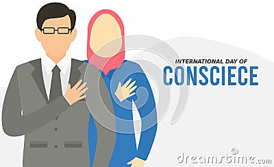 Vector graphic of international day of conscience good for day of conscience celebration. Vector Illustration